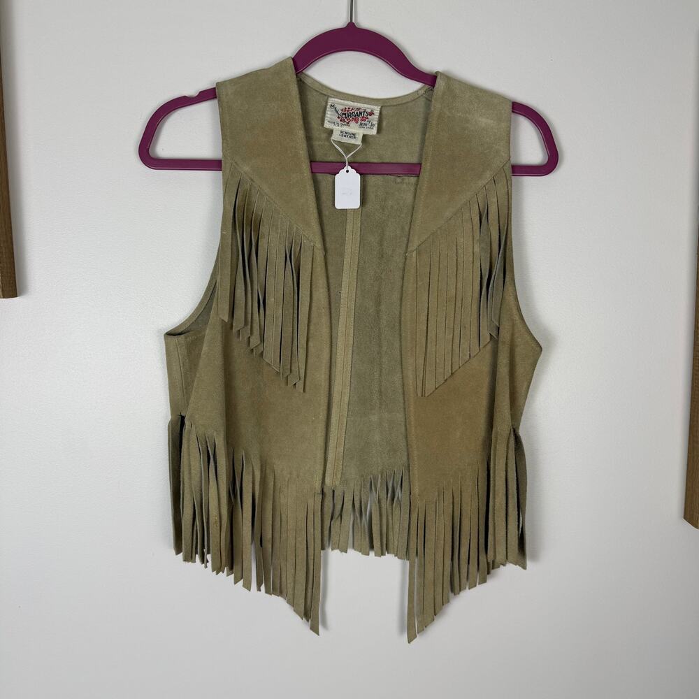 VINTAGE 80S CURRANTS LEATHER VEST M - Picture 6 of 8